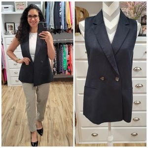 NWT Ann Taylor Sleeveless Black Blazer
